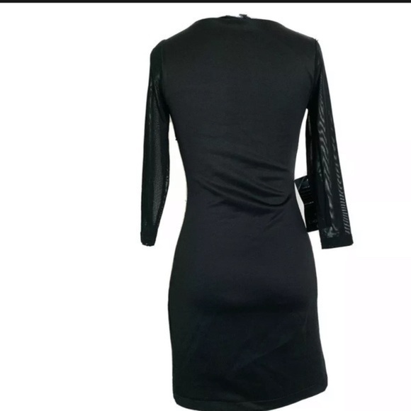 BEBE ADDICTION Black Gold Mini Sequin body iconic party dress - Picture 8 of 9